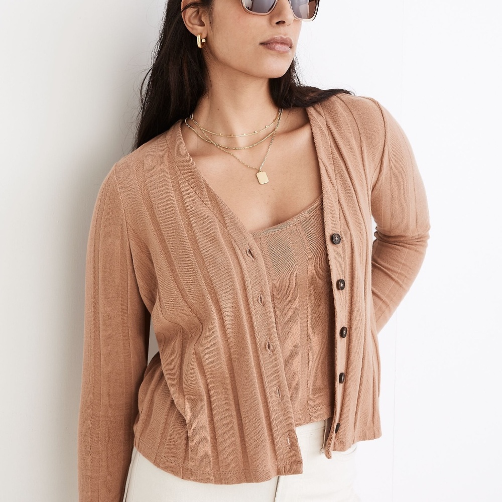 Nwt Madewell Ribbed Sweater Knit Cardigan Size XXS